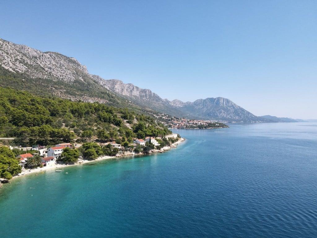 Croatian Adriatic coastline with mountains and villages